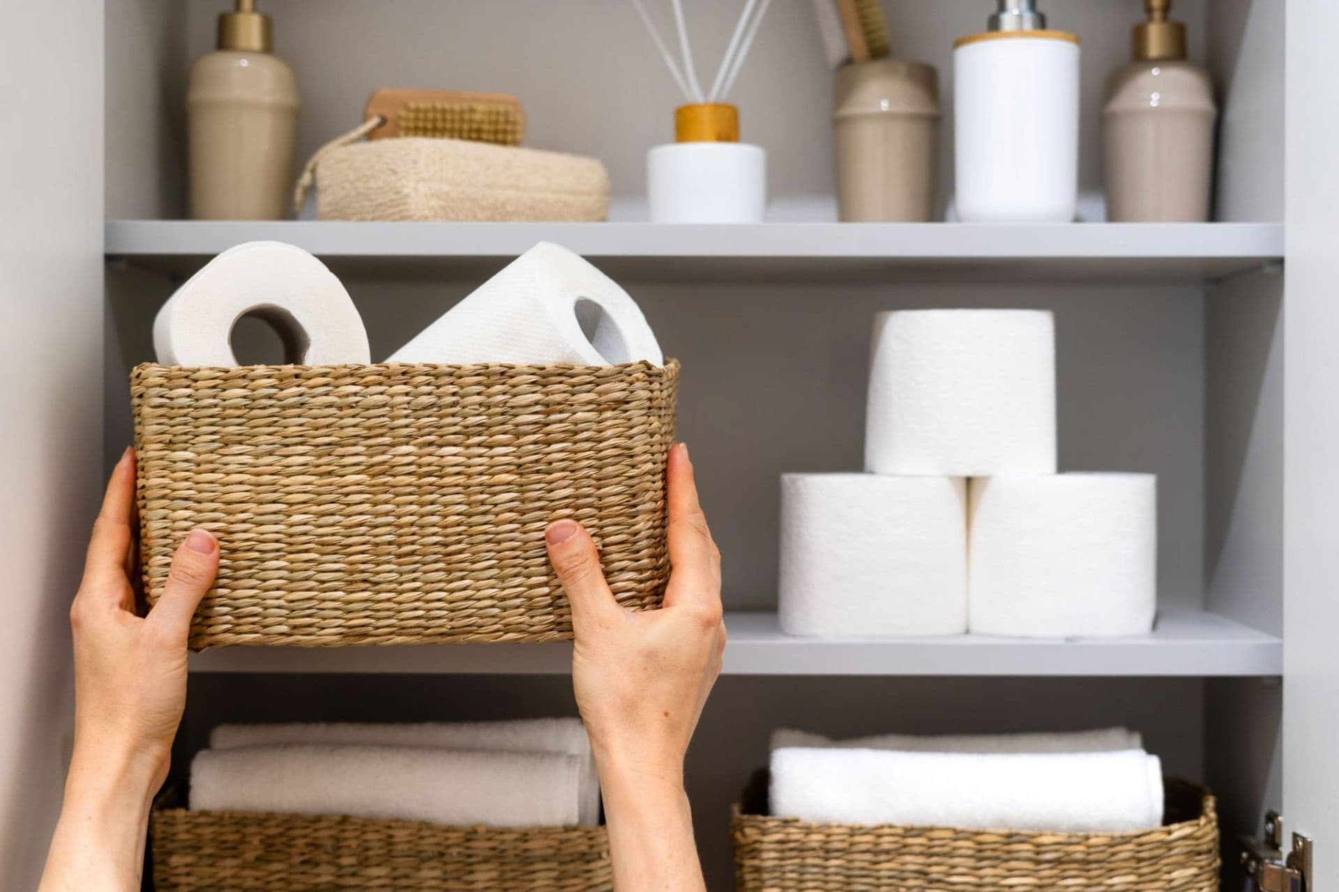 Bathroom storage baskets- TBS bathroom storage solutions