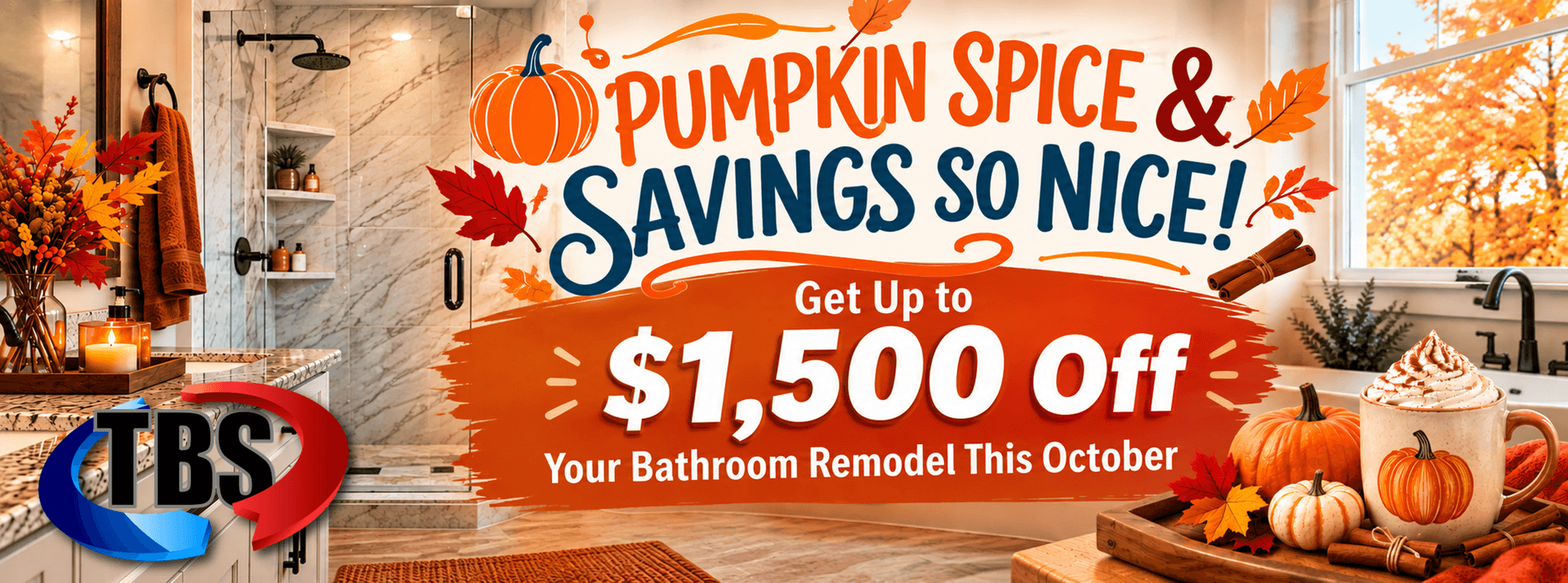 October Savings 1500 off bathroom remodel