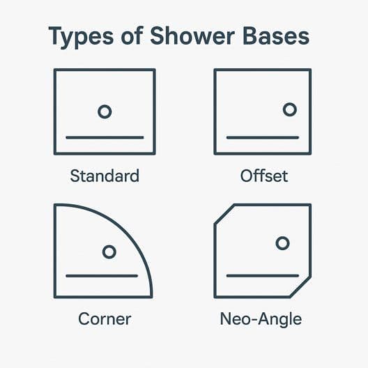 Examples of shower pan drain types