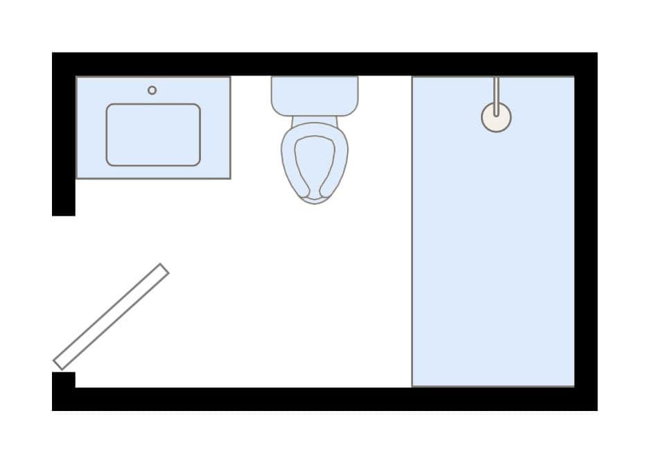 Small 5x8 bathroom layout