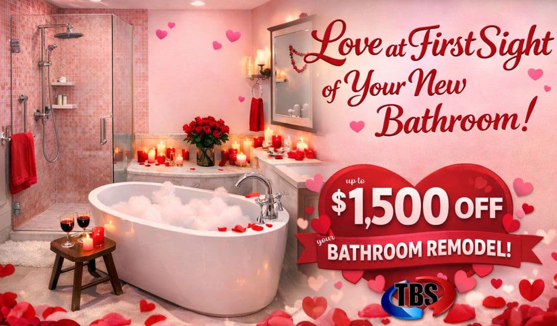 Valentine's Offer 1,500 off Bathroom Remodeling 