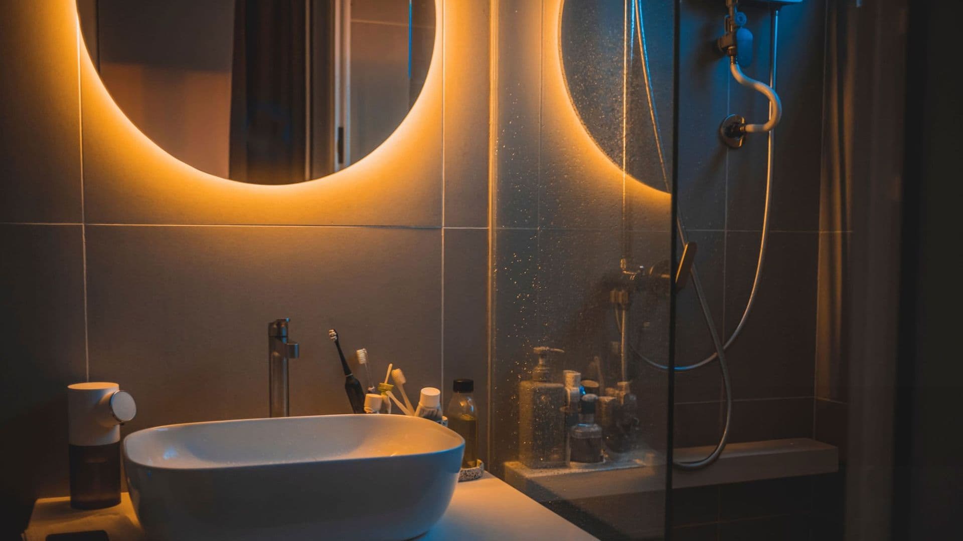 Vanity with LED lights