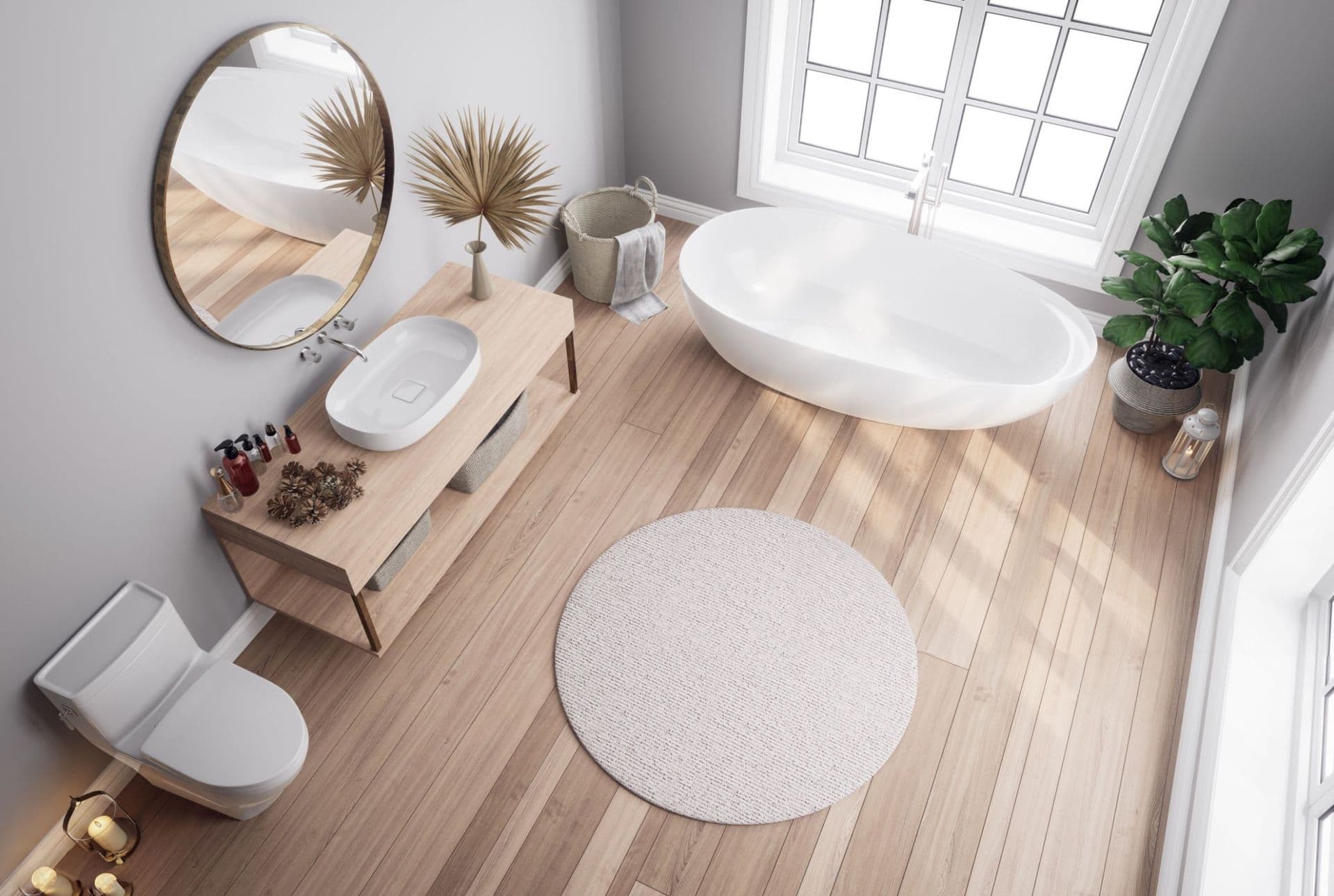 Scandinavian Style bath top view